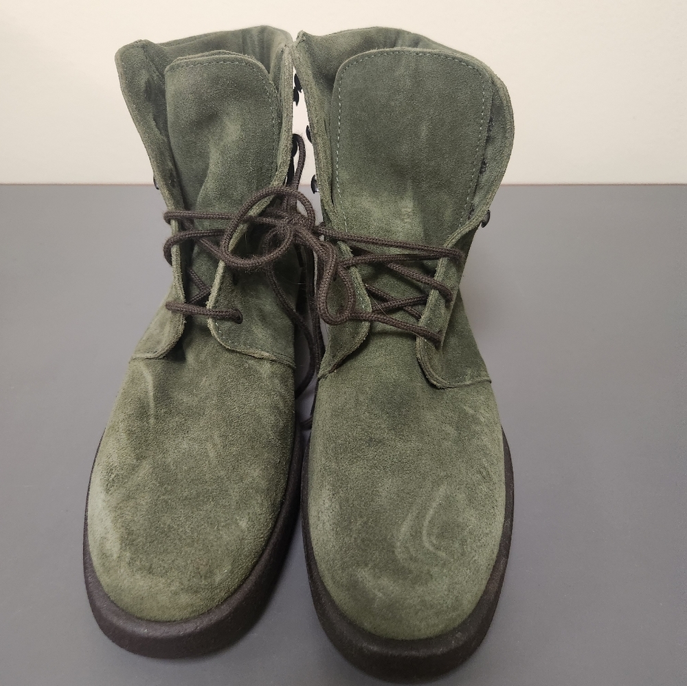 COACH Suede Lace Up Booties Military Size 6.5